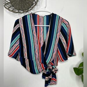 Lush Crossover Crop Blouse Size Small
